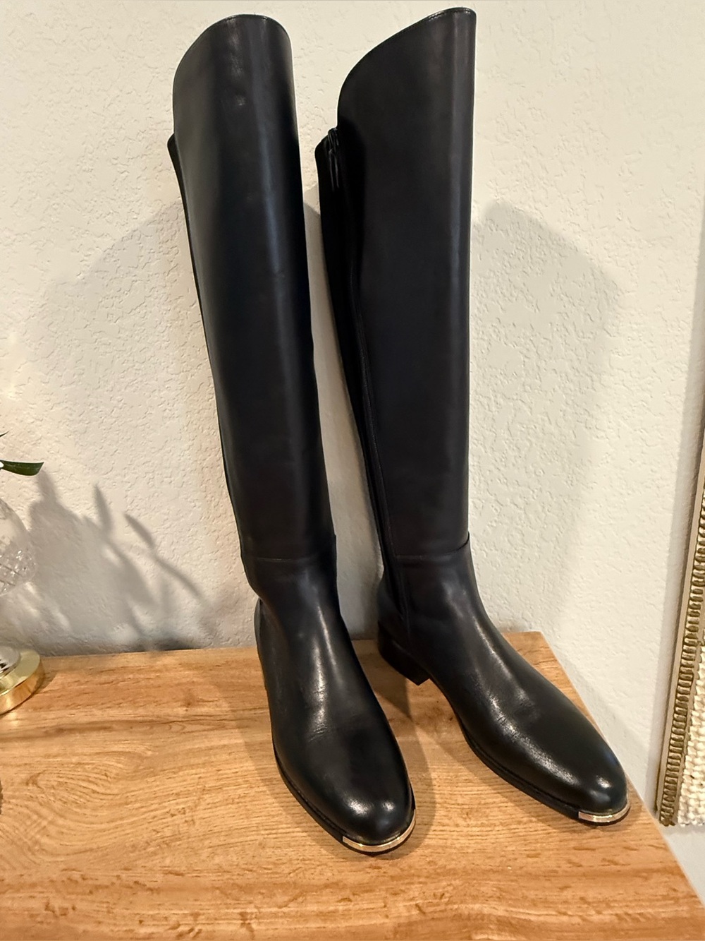 Cole Haan Black Leather Knee-High Boots Size 11B – Barely Worn